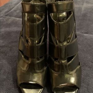 Boots Peep Toe Black Heels size 8.5